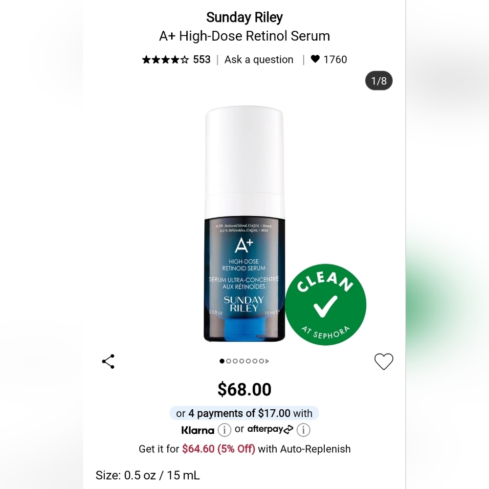 Sunday Riley A+ MINI size